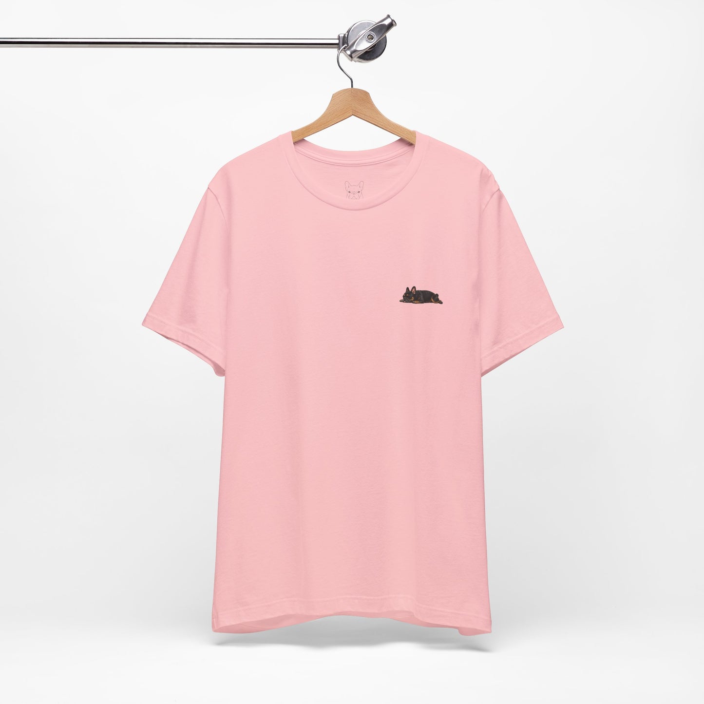 Minimal Sleeping Tri Color French Bulldog Pocket Shirt Cute Frenchie Tee | French Bulldog Shirt