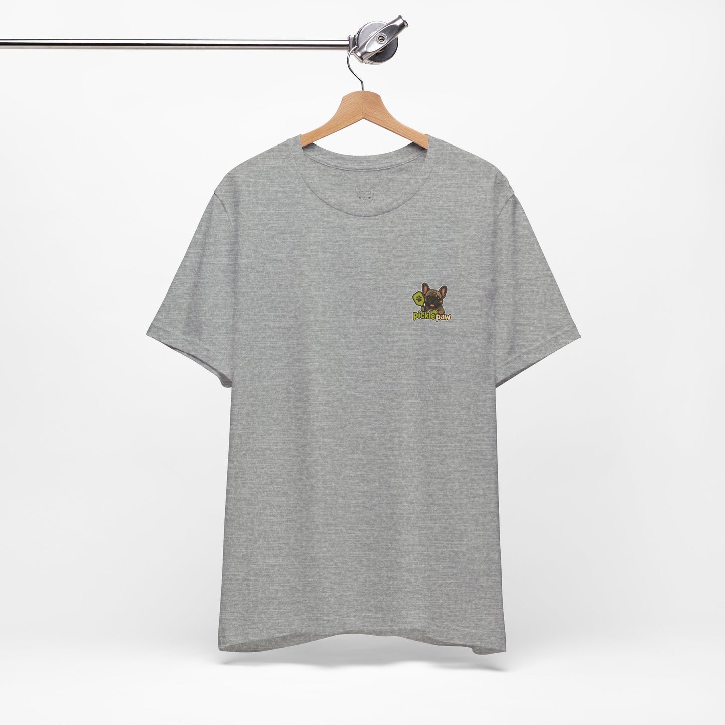 Brindle Frenchie Picklepaw Pocket Logo Shirt Cute French Bulldog Tee | Minimal Frenchie Shirt