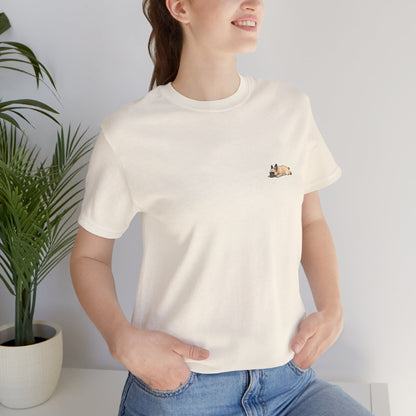 Minimal Fawn Sleeping French Bulldog Pocket Shirt Cute Frenchie Tee | French Bulldog Shirt