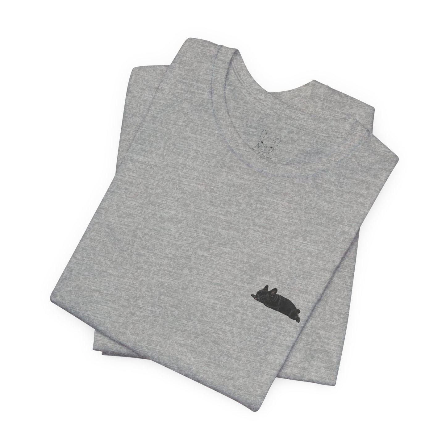 Minimal Sleeping Black French Bulldog Pocket Shirt Cute Frenchie Tee | French Bulldog Shirt