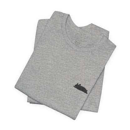 Minimal Sleeping Black French Bulldog Pocket Shirt Cute Frenchie Tee | French Bulldog Shirt