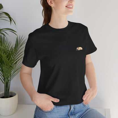 Minimal Fawn Sleeping French Bulldog Pocket Shirt Cute Frenchie Tee | French Bulldog Shirt