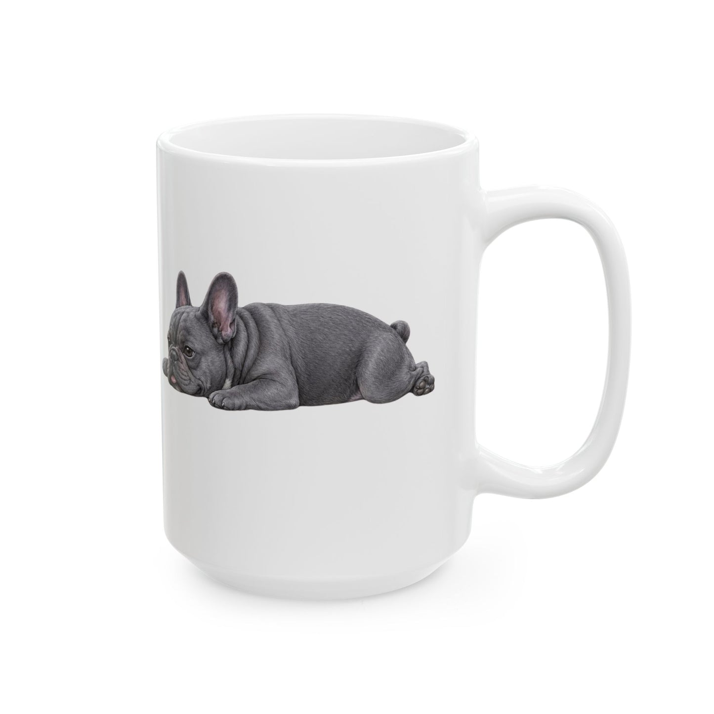Cute Sleeping Blue French Bulldog Mug Lazy Frenchie Coffee Cup  French Bulldog Mug (11oz, 15oz)