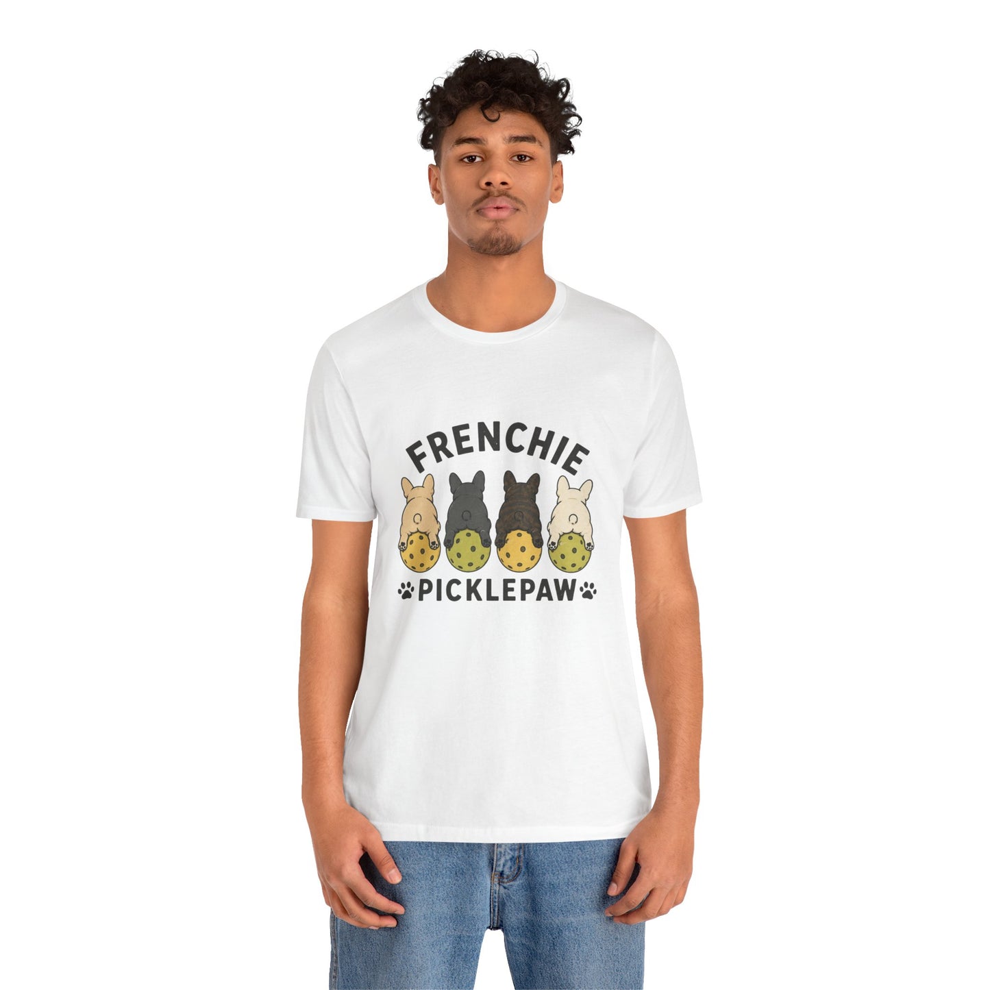 Frenchie Picklepaw Back Shirt Cute French Bulldog Pickleball Tee | Frenchie Pickleball Shirt