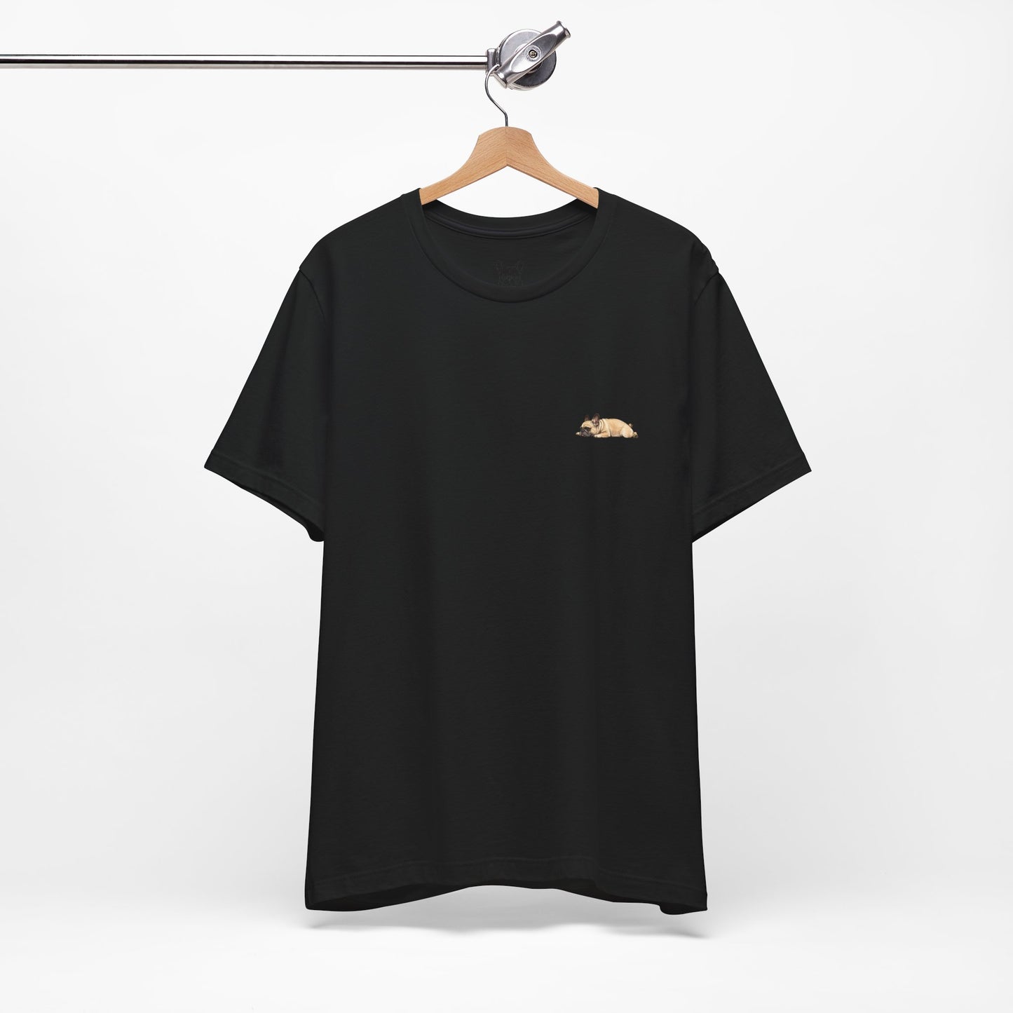 Minimal Fawn Sleeping French Bulldog Pocket Shirt Cute Frenchie Tee | French Bulldog Shirt