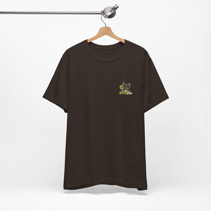 Black Brown Tri Color Frenchie Picklepaw Pocket Logo Shirt Cute French Bulldog Tee | Minimal Frenchie Shirt