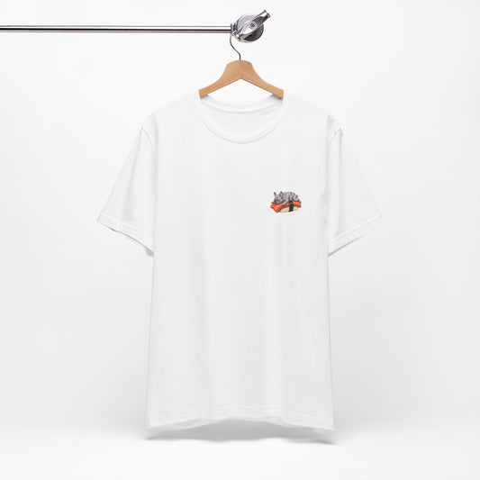 Blue Tri Frenchie Salmon Sushi Pocket Shirt Cute French Bulldog Sushi Tee  Minimal Dog Lover Shirt