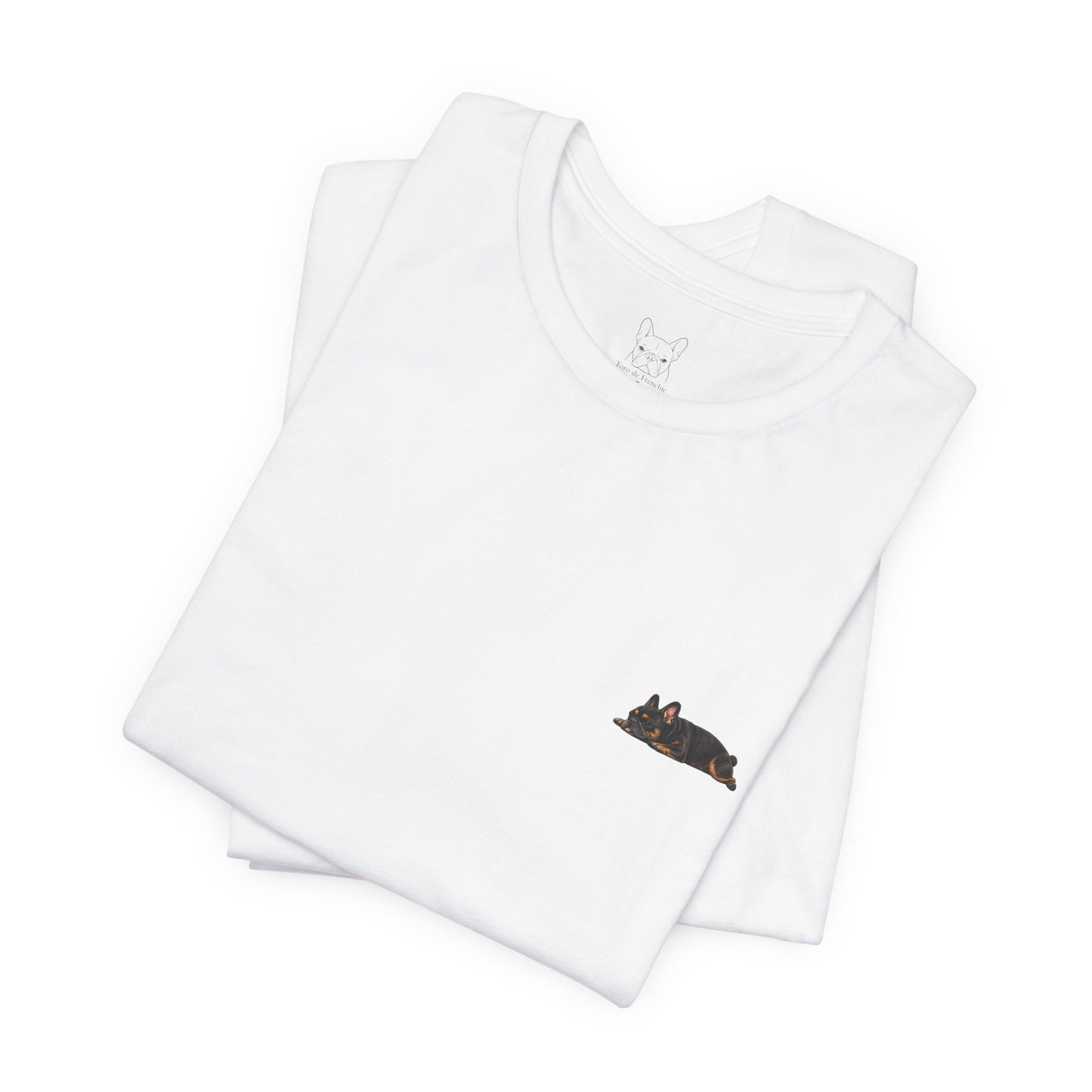 Minimal Sleeping Tri Color French Bulldog Pocket Shirt Cute Frenchie Tee | French Bulldog Shirt