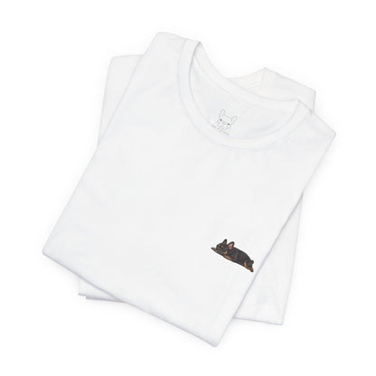 Minimal Sleeping Tri Color French Bulldog Pocket Shirt Cute Frenchie Tee | French Bulldog Shirt