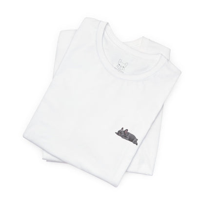 Minimal Sleeping Blue French Bulldog Pocket Shirt Cute Frenchie Tee  French Bulldog Shirt