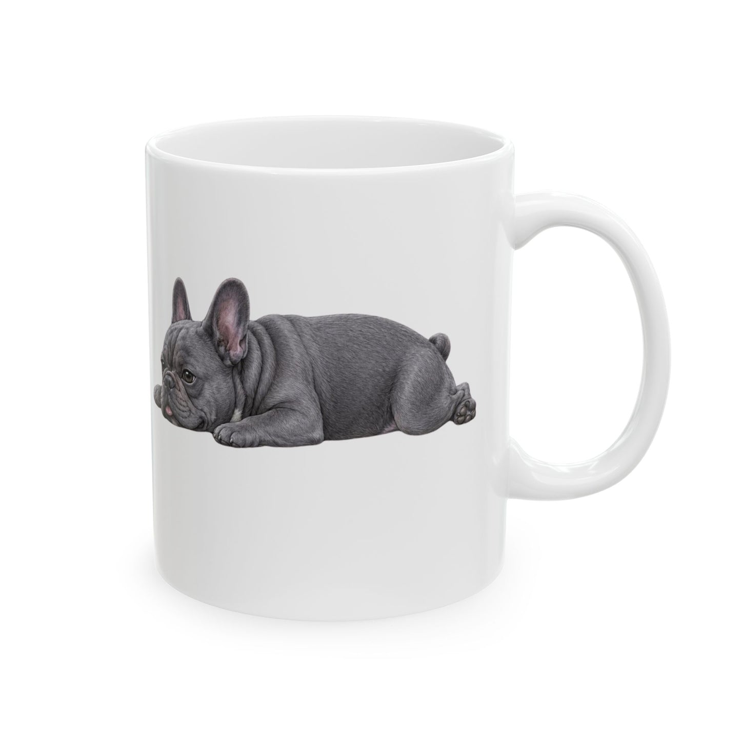 Cute Sleeping Blue French Bulldog Mug Lazy Frenchie Coffee Cup  French Bulldog Mug (11oz, 15oz)