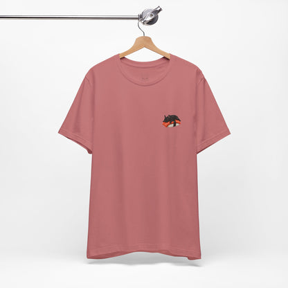 Black Frenchie Salmon Sushi Pocket Shirt Cute French Bulldog Sushi Tee | Minimal Dog Lover Shirt