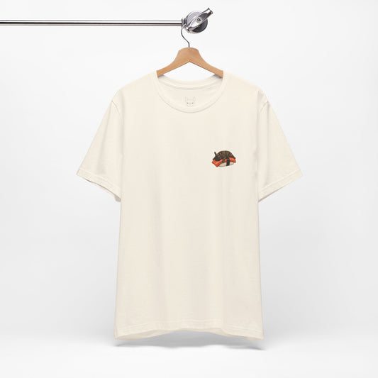 Brindle Frenchie Salmon Sushi Pocket Shirt Cute French Bulldog Sushi Tee | Minimal Dog Lover Shirt
