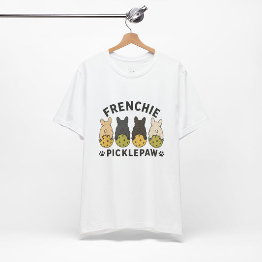 Frenchie Picklepaw Back Shirt Cute French Bulldog Pickleball Tee | Frenchie Pickleball Shirt