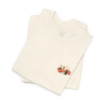 Cream Frenchie Salmon Sushi Pocket Shirt Cute French Bulldog Sushi Tee  Minimal Dog Lover Shirt