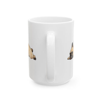 Cute Sleeping Fawn French Bulldog Mug Lazy Frenchie Coffee Cup  French Bulldog Mug (11oz, 15oz)