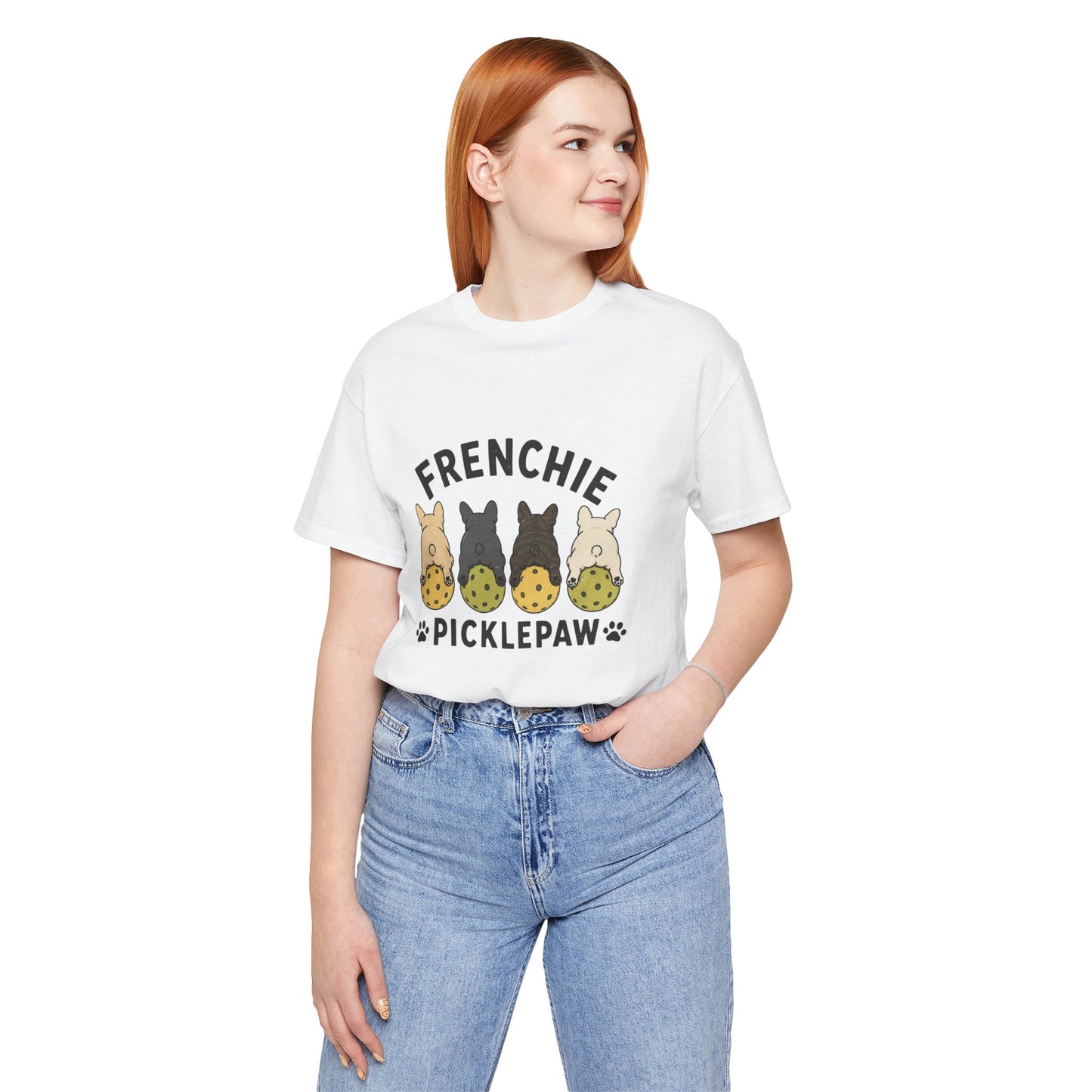 Frenchie Picklepaw Back Shirt Cute French Bulldog Pickleball Tee | Frenchie Pickleball Shirt