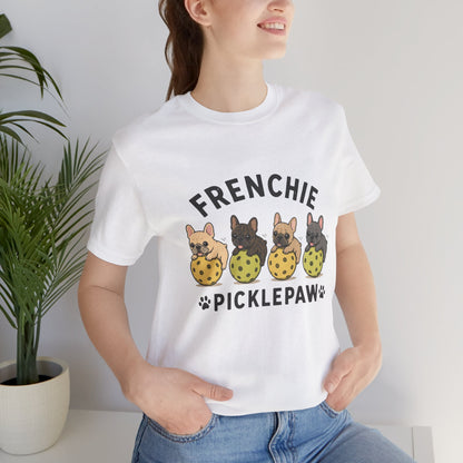 Frenchie Picklepaw Front Shirt Cute French Bulldog Pickleball Tee  Frenchie Pickleball Shirt