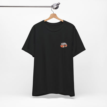 Blue Tri Frenchie Salmon Sushi Pocket Shirt Cute French Bulldog Sushi Tee  Minimal Dog Lover Shirt