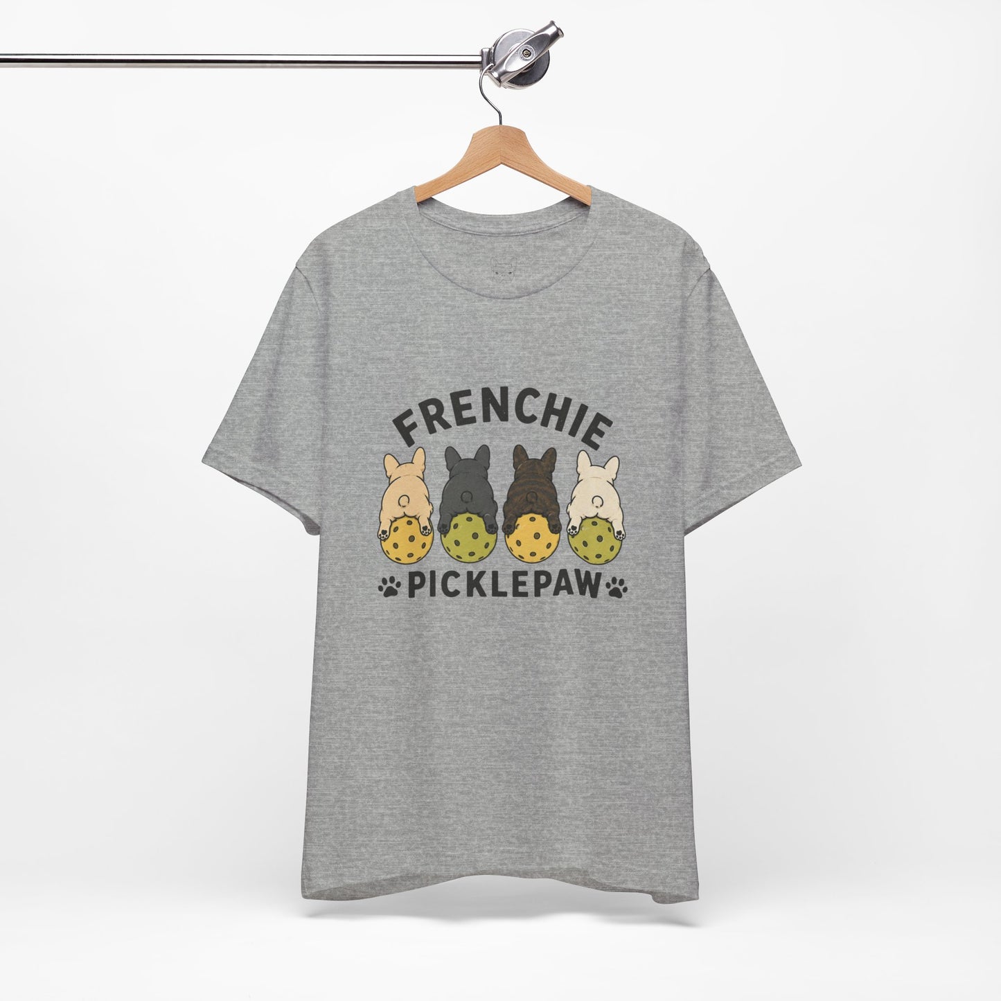 Frenchie Picklepaw Back Shirt Cute French Bulldog Pickleball Tee | Frenchie Pickleball Shirt