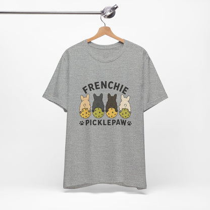 Frenchie Picklepaw Back Shirt Cute French Bulldog Pickleball Tee | Frenchie Pickleball Shirt