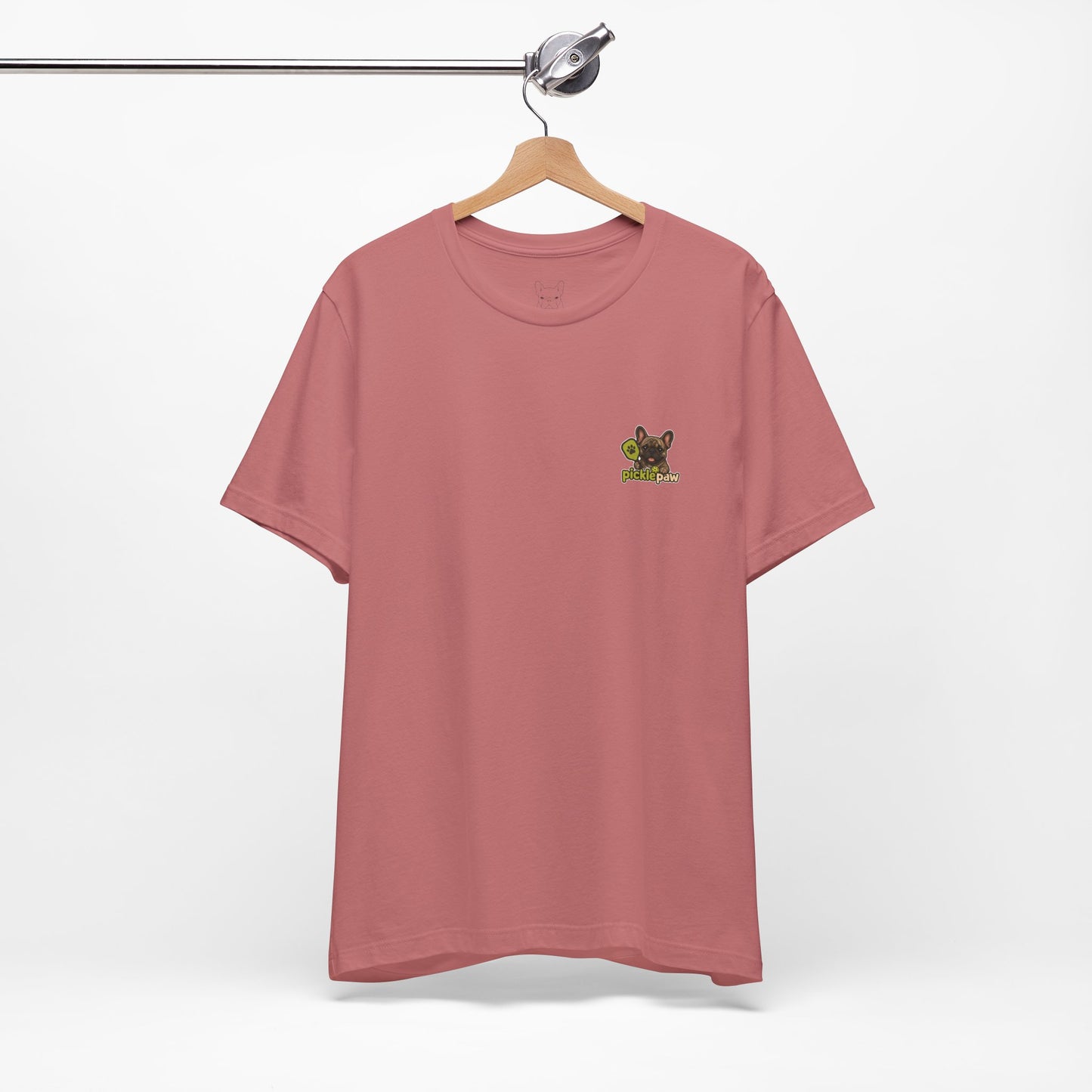 Brindle Frenchie Picklepaw Pocket Logo Shirt Cute French Bulldog Tee | Minimal Frenchie Shirt