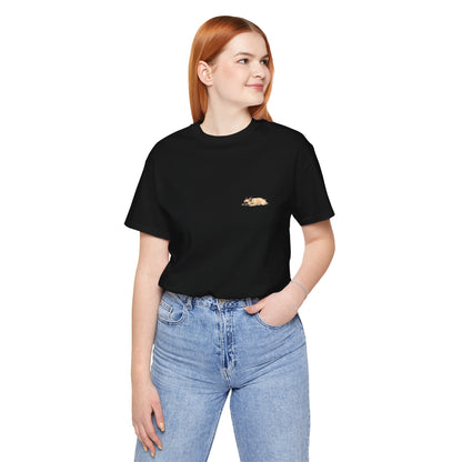 Minimal Fawn Sleeping French Bulldog Pocket Shirt Cute Frenchie Tee | French Bulldog Shirt