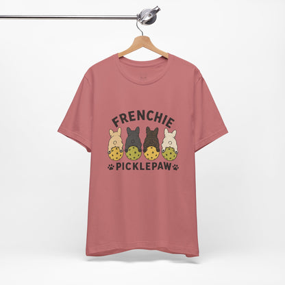 Frenchie Picklepaw Back Shirt Cute French Bulldog Pickleball Tee | Frenchie Pickleball Shirt