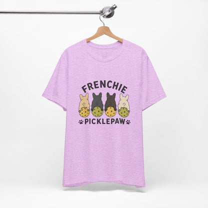 Frenchie Picklepaw Back Shirt Cute French Bulldog Pickleball Tee | Frenchie Pickleball Shirt