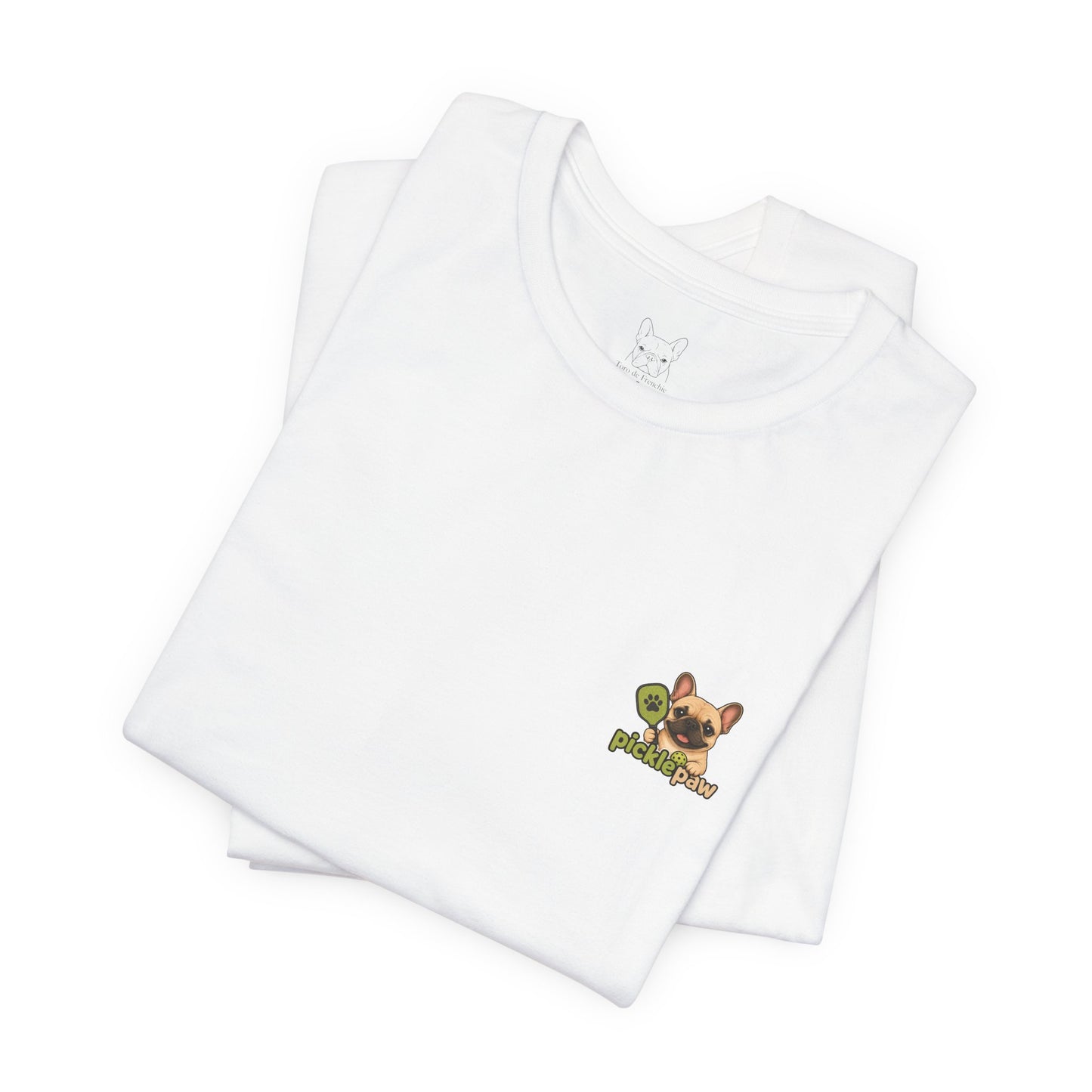Fawn Frenchie Picklepaw Pocket Logo Shirt Cute French Bulldog Tee | Minimal Frenchie Shirt
