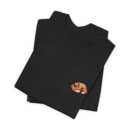 Fawn Frenchie Salmon Sushi Pocket Shirt Cute French Bulldog Sushi Tee  Minimal Dog Lover Shirt