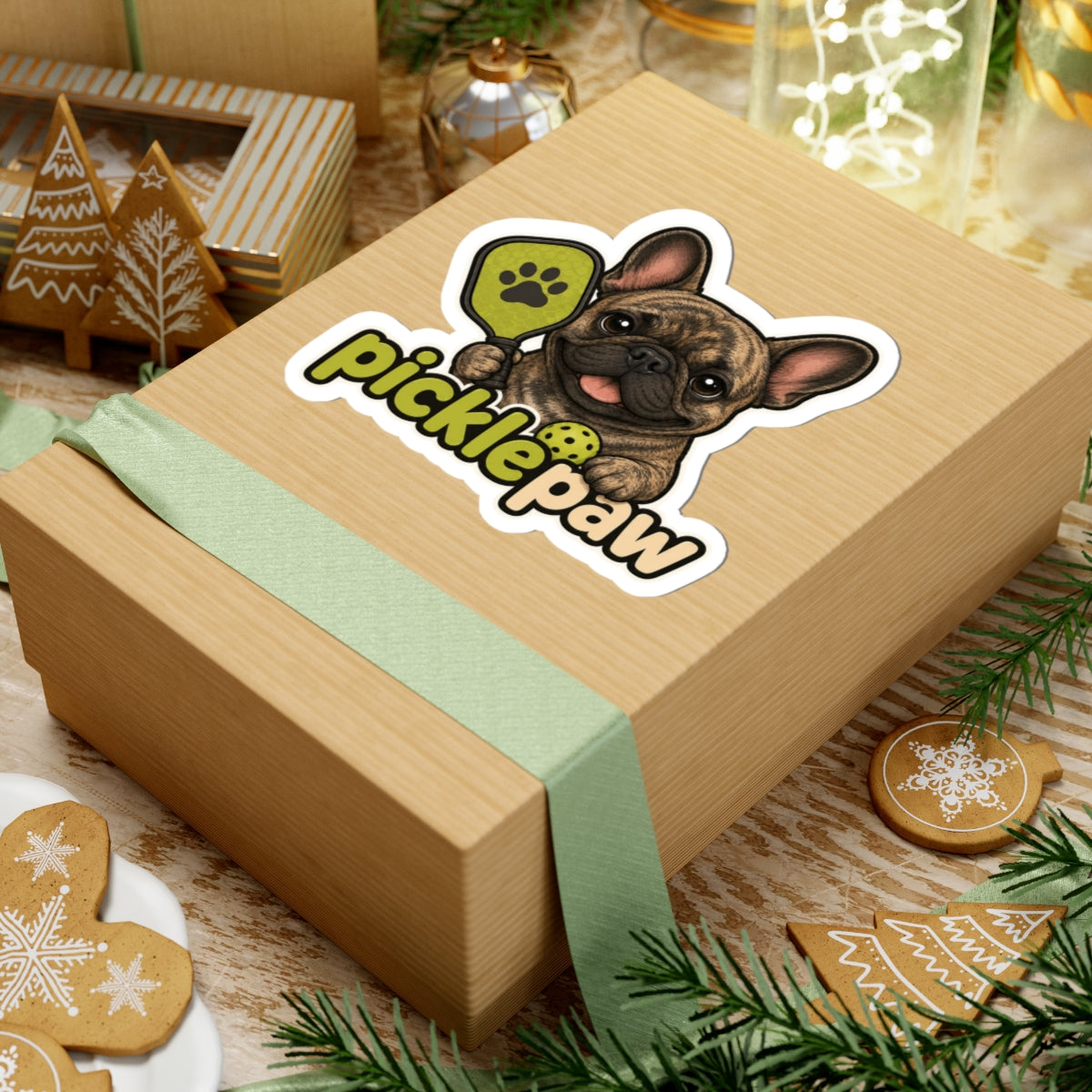 Picklepaw Brindle French Bulldog Pickleball Sticker Cute Frenchie Decal  French Bulldog Sticker