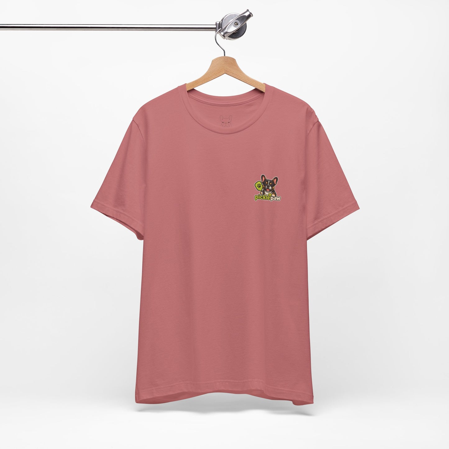 Black Brown Tri Color Frenchie Picklepaw Pocket Logo Shirt Cute French Bulldog Tee | Minimal Frenchie Shirt