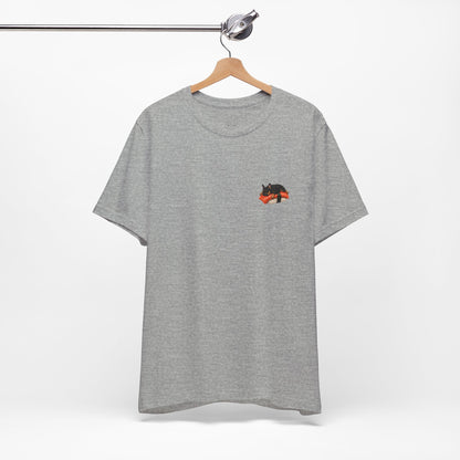 Black Brown Tri Color Frenchie Salmon Sushi Pocket Shirt Cute French Bulldog Sushi Tee  Minimal Dog Lover Shirt