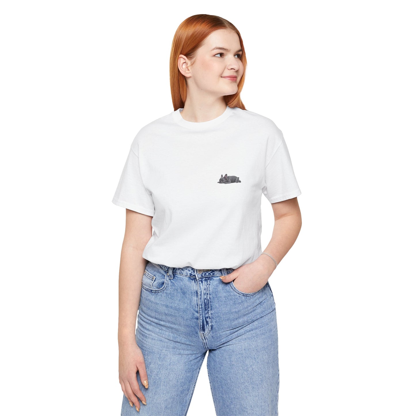 Minimal Sleeping Blue French Bulldog Pocket Shirt Cute Frenchie Tee  French Bulldog Shirt