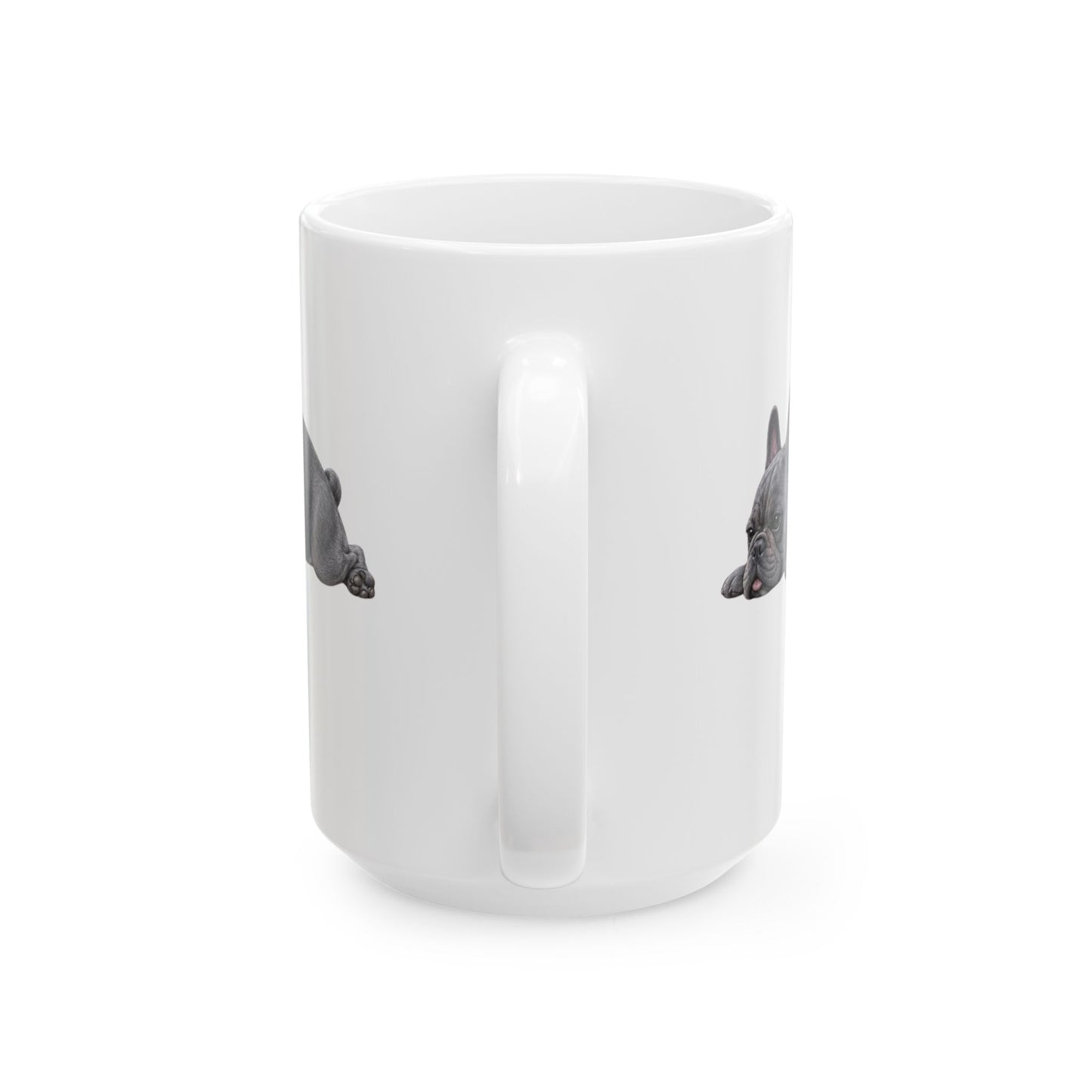 Cute Sleeping Blue French Bulldog Mug Lazy Frenchie Coffee Cup  French Bulldog Mug (11oz, 15oz)