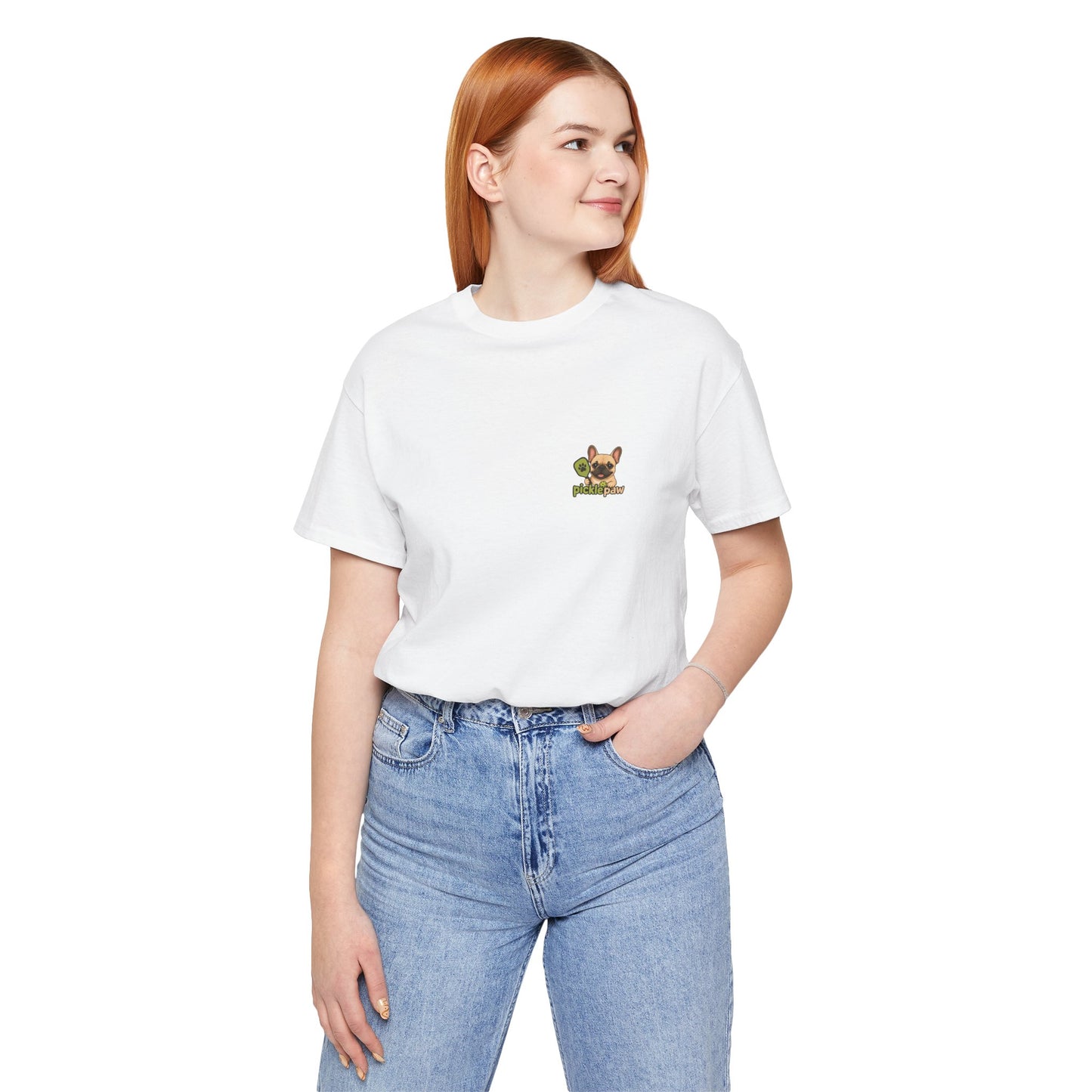 Fawn Frenchie Picklepaw Pocket Logo Shirt Cute French Bulldog Tee | Minimal Frenchie Shirt