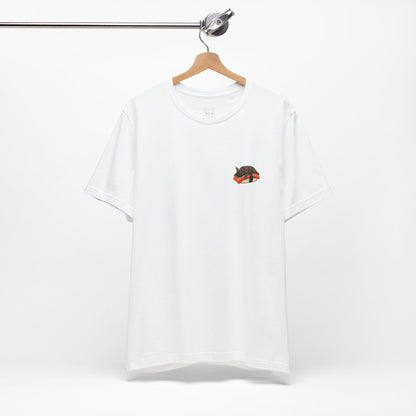 Brindle Frenchie Salmon Sushi Pocket Shirt Cute French Bulldog Sushi Tee | Minimal Dog Lover Shirt