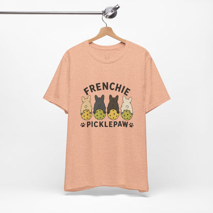Frenchie Picklepaw Back Shirt Cute French Bulldog Pickleball Tee | Frenchie Pickleball Shirt