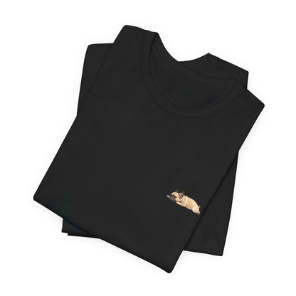 Minimal Fawn Sleeping French Bulldog Pocket Shirt Cute Frenchie Tee | French Bulldog Shirt