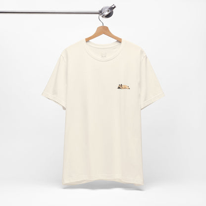 Minimal Fawn Sleeping French Bulldog Pocket Shirt Cute Frenchie Tee | French Bulldog Shirt