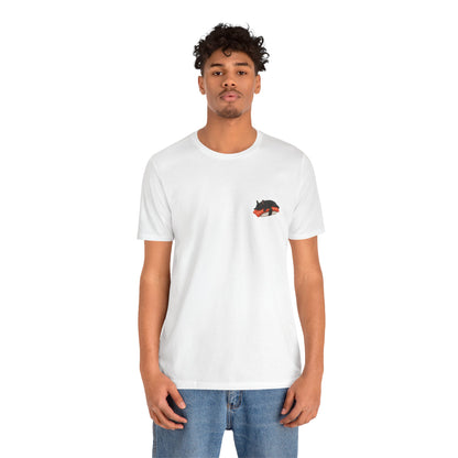 Black Frenchie Salmon Sushi Pocket Shirt Cute French Bulldog Sushi Tee | Minimal Dog Lover Shirt