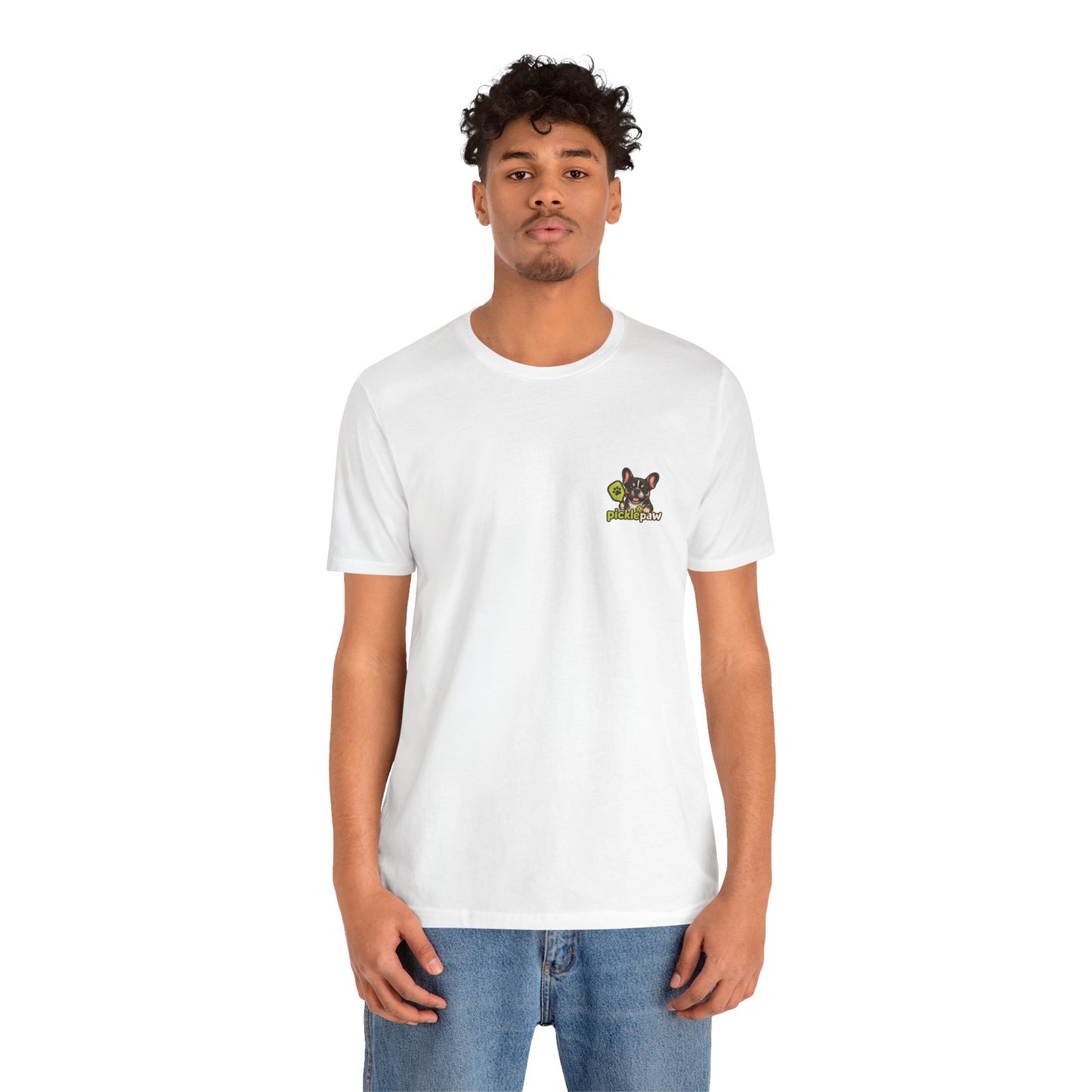 Black Brown Tri Color Frenchie Picklepaw Pocket Logo Shirt Cute French Bulldog Tee | Minimal Frenchie Shirt