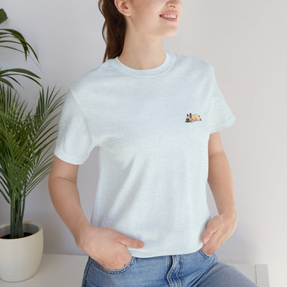 Minimal Fawn Sleeping French Bulldog Pocket Shirt Cute Frenchie Tee | French Bulldog Shirt