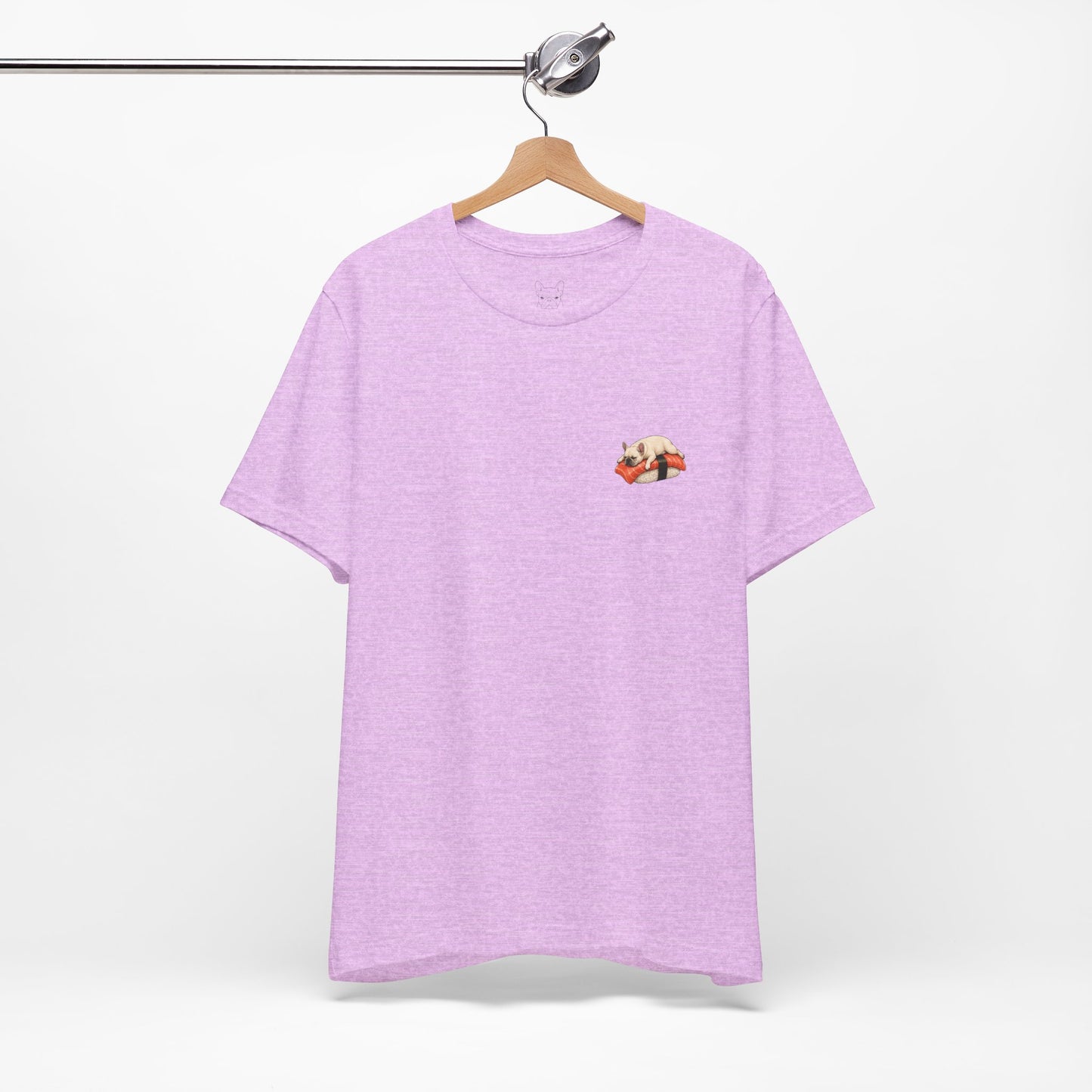 Cream Frenchie Salmon Sushi Pocket Shirt Cute French Bulldog Sushi Tee  Minimal Dog Lover Shirt
