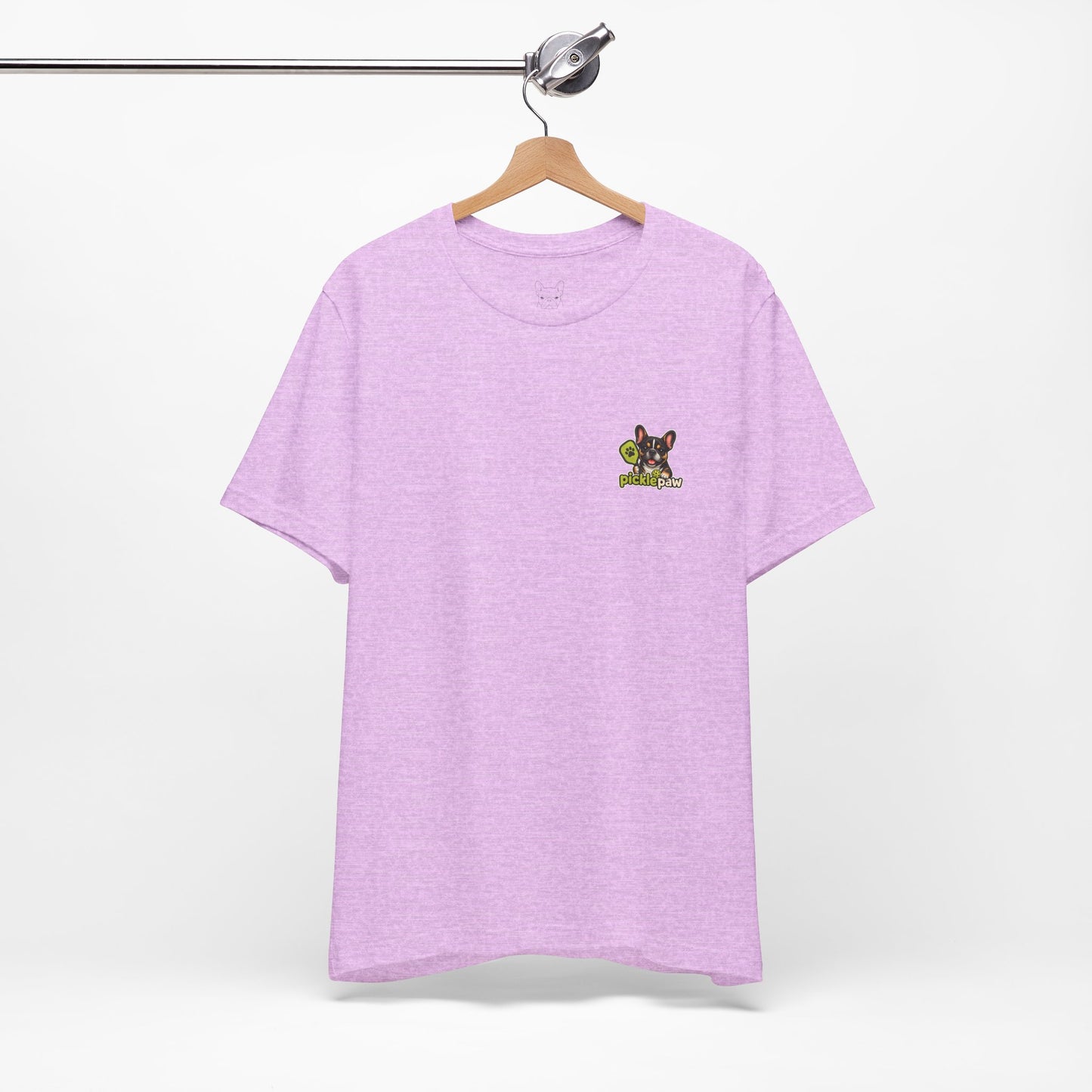 Black Brown Tri Color Frenchie Picklepaw Pocket Logo Shirt Cute French Bulldog Tee | Minimal Frenchie Shirt