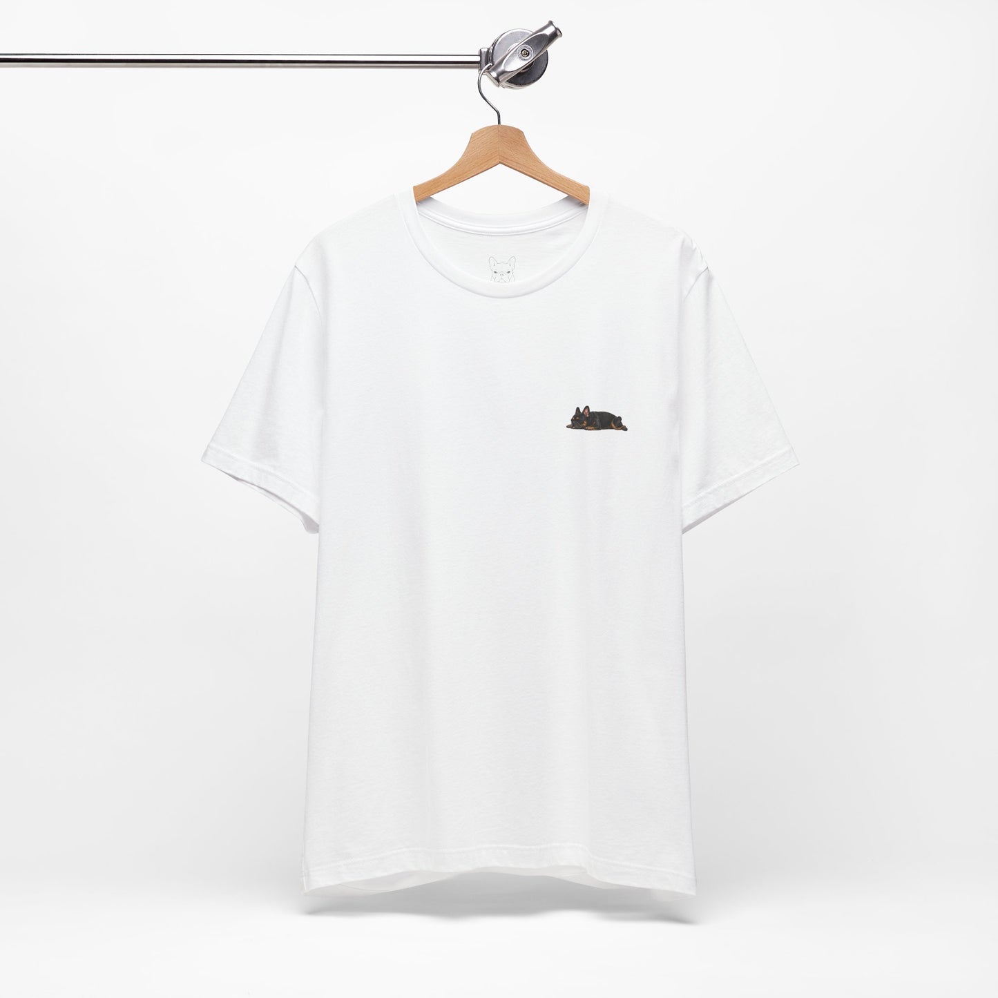 Minimal Sleeping Tri Color French Bulldog Pocket Shirt Cute Frenchie Tee | French Bulldog Shirt
